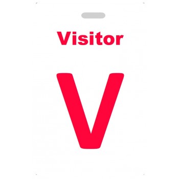Custom Printed PVC Visitor Badges + Strap Clips - 10 pack